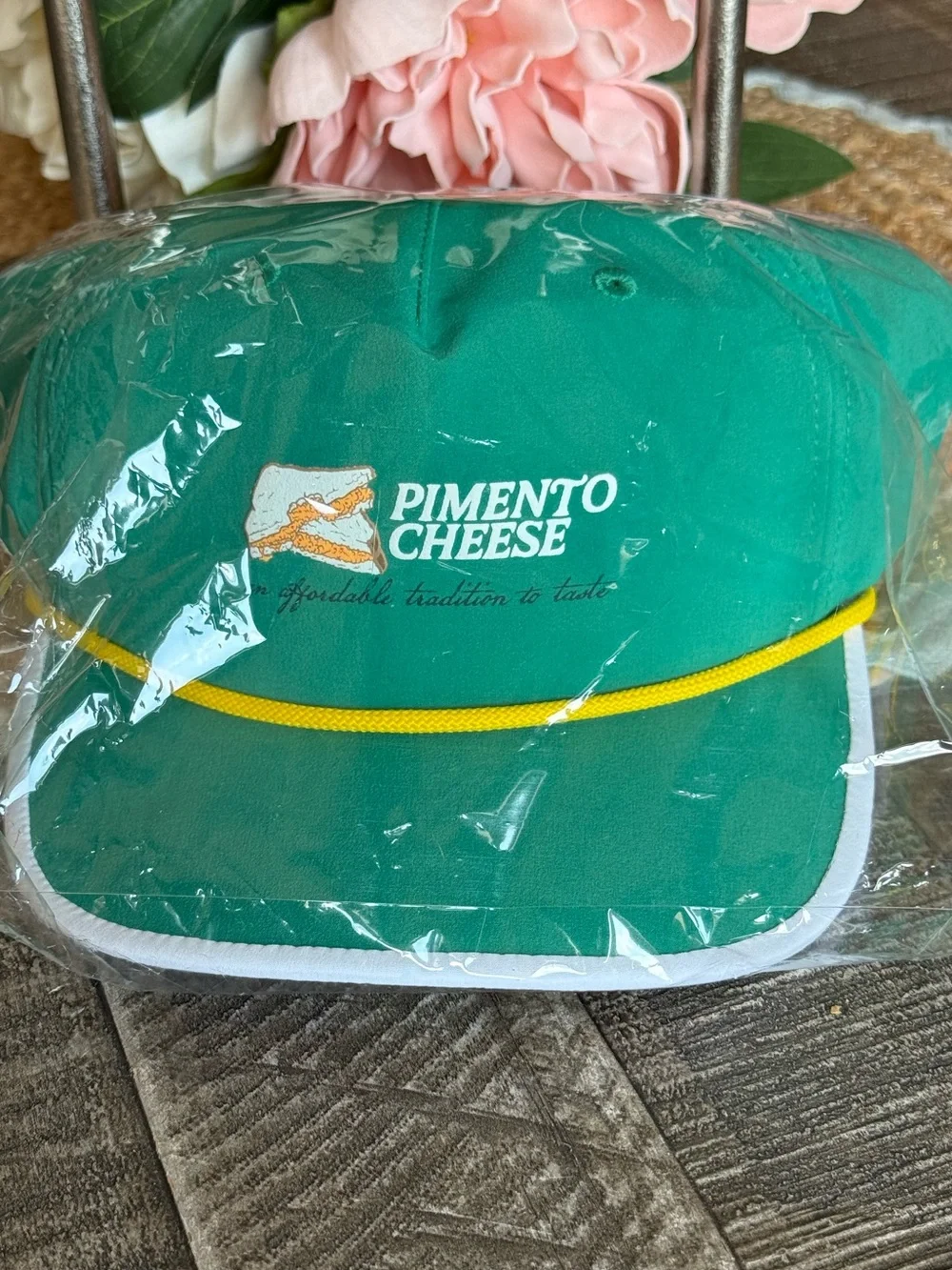 Masters Inspired Swannies Golf ⛳️ Pimento Cheese Kids Green Rope-Trim Hat